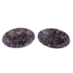 Vintage Gerte Hacker Mid Century Signed Enamel Lava Pebbles Copper Bowls 4.25